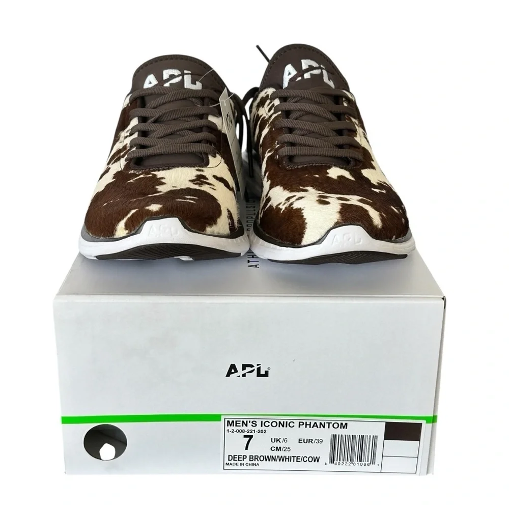 NEW APL Men's Iconic Phantom Deep Brown / White /‎ Cow Sneakers Size 7